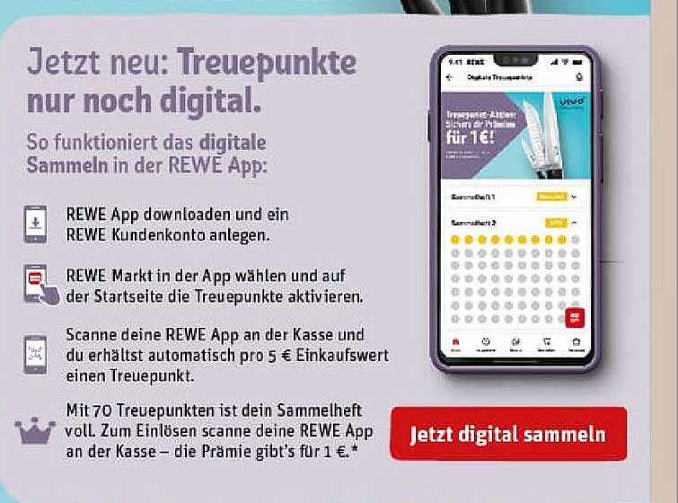 Jetzt neu: Treuepunkte nur noch digital.