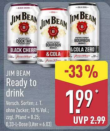 Jim Beam Ready to drink - Verschiedene Sorten