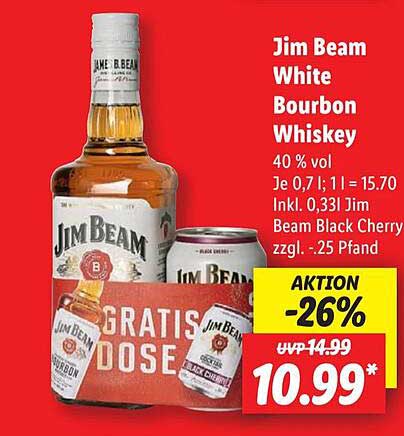 Jim Beam White Bourbon Whiskey 0,7l mit Gratis Dose