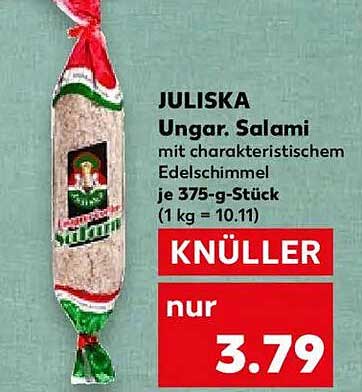 JULISKA Ungar. Salami mit charakteristischem Edelschimmel je 375-g-Stück
