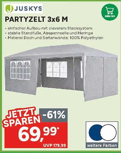 JUSKYS PARTYZELT 3x6 M