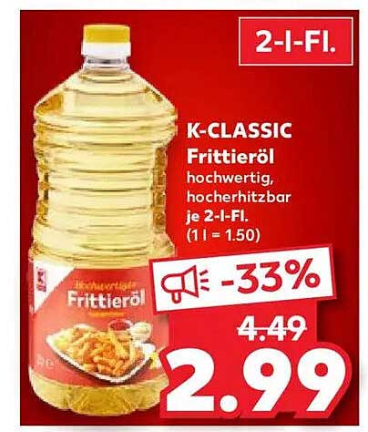 K-CLASSIC Frittieröl 2l Flasche