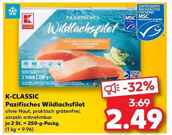 K-CLASSIC Pazifisches Wildlachsfilet