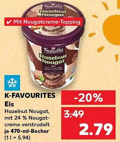 K-Favourites Eis Hazelnut Nougat – 20% Rabatt!