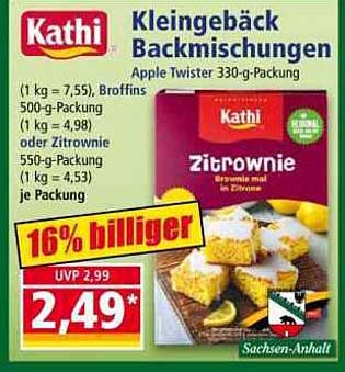 Kathi Kleingebäck Backmischungen - Zitrownie 550-g-Packung