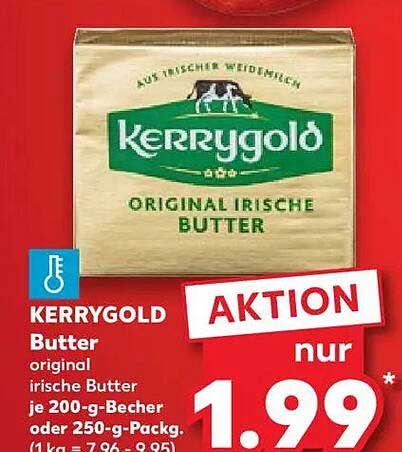 Kerrygold Butter original irische Butter je 200-g-Becher oder 250-g-Packung