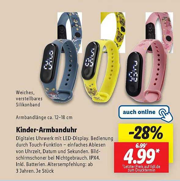 Kinder-Armbanduhr mit LED-Display