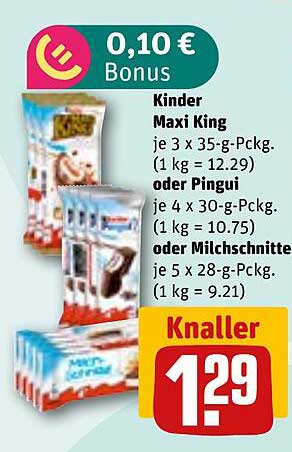 Kinder Maxi King, Pinguin oder Milchschnitte im Angebot