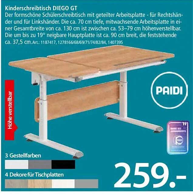 Kinderschreibtisch DIEGO GT