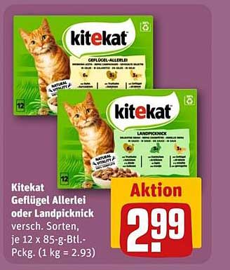 Kitekat Geflügel Allerlei oder Landpicknick 12 x 85 g