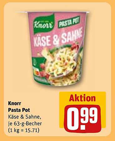Knorr Pasta Pot Käse & Sahne, je 63-g-Becher