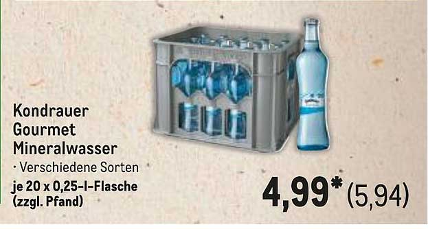 Kondrauer Gourmet Mineralwasser - verschiedene Sorten im Angebot