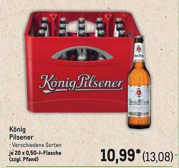 König Pilsener 20 x 0,50 l- Flasche (zzgl. Pfand)