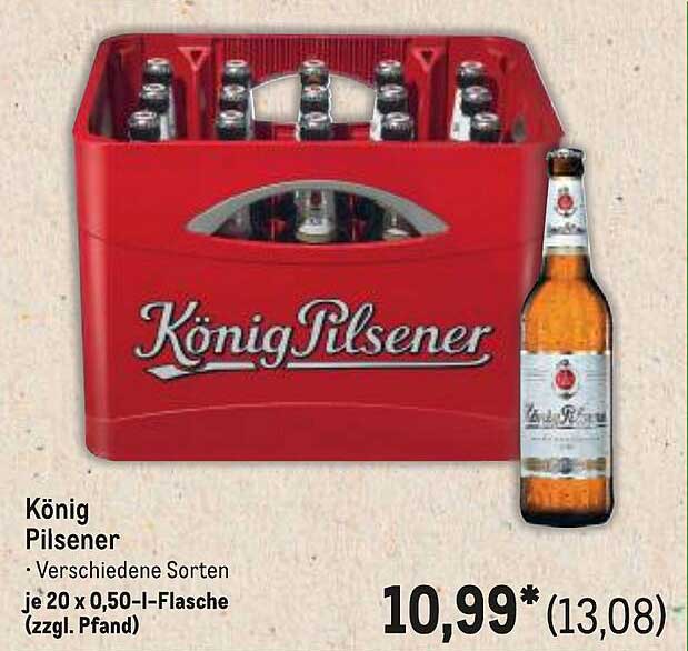 König Pilsener – Verschiedene Sorten 20 x 0,50 l-Flasche (zzgl. Pfand)