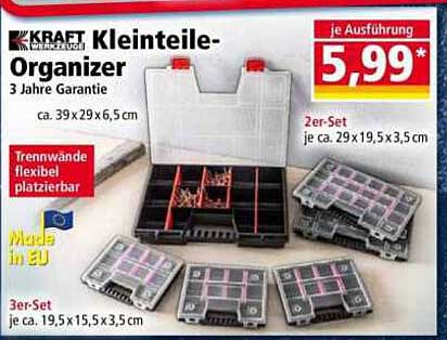 KRAFT Kleinteile-Organizer mit 3 Jahren Garantie