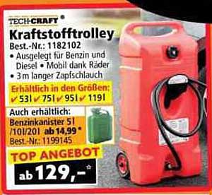 Kraftstofftrolley aus dem Norma-Prospekt
