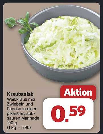 Krautsalat Weißkraut mit Zwiebeln und Paprika in einer pikanten, süß-sauren Marinade 100 g