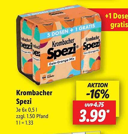 Krombacher Spezi 6x0,5L zzgl. 1,50€ Pfand