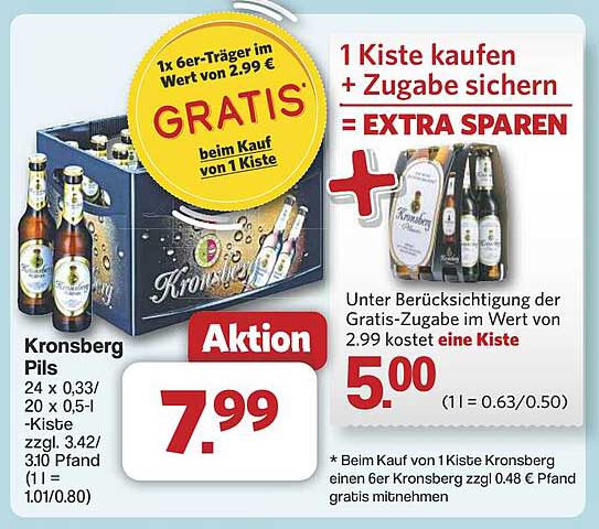Kronsberg Pils – 1 Kiste kaufen und 1 6er-Träger gratis sichern!
