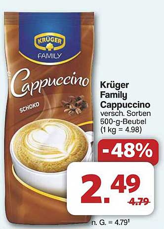 Krüger Family Cappuccino 500-g-Beutel - Schoko
