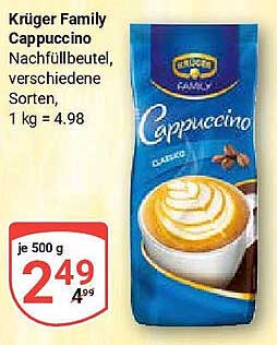 Krüger Family Cappuccino Nachfüllbeutel, verschiedene Sorten