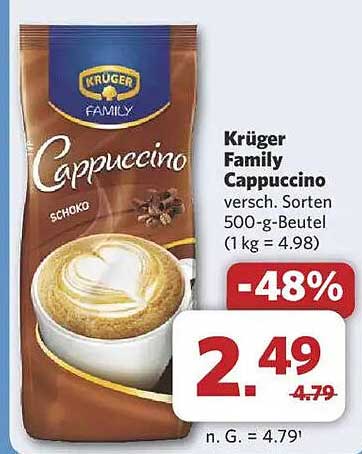 Krüger Family Cappuccino versch. Sorten 500-g-Beutel