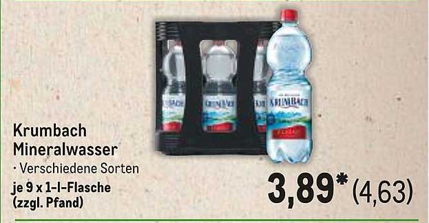 Krumbach Mineralwasser 9 x 1 l - Verschiedene Sorten