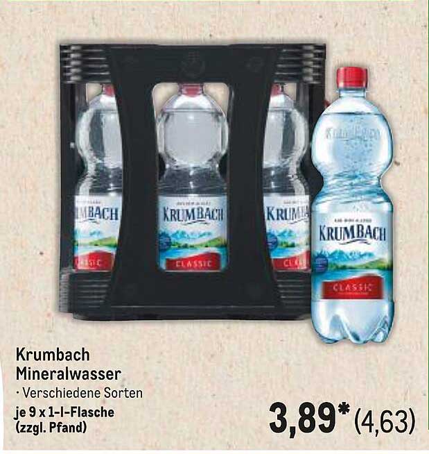 Krumbach Mineralwasser - Verschiedene Sorten