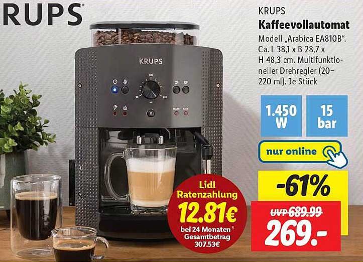 KRUPS Kaffeevollautomat Modell Arabica EA810B