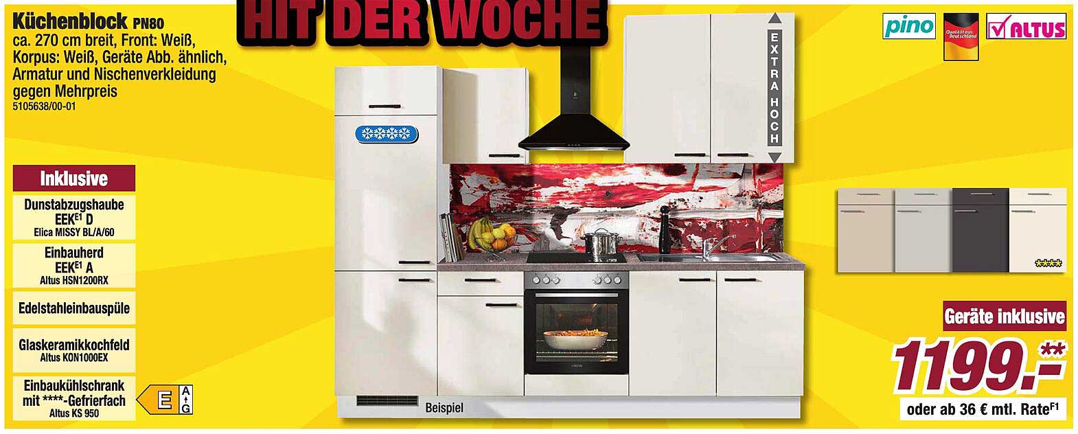Küchenblock PN80 mit Geräten im Angebot