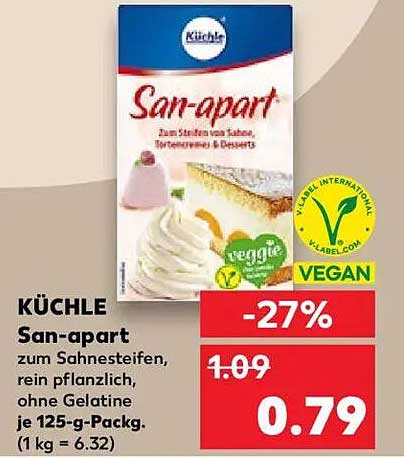 KÜCHLE San-apart zum Sahne-Steifen, rein pflanzlich, ohne Gelatine