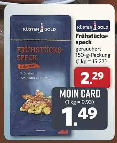 Küsten Gold Frühstücksspeck geräuchert 150-g-Packung