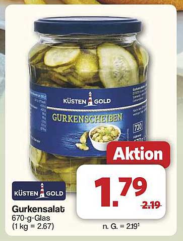 Küsten Gold Gurkenscheiben 670g (Aktion)