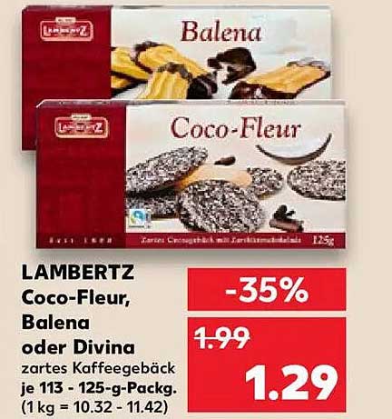 LAMBERTZ Coco-Fleur, Balena oder Divina zartes Kaffeegebäck