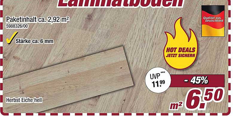 Laminatboden Herbst Eiche hell