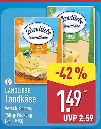 LANDLIEBE Landkäse - Verschiedene Sorten, 150-g-Packung