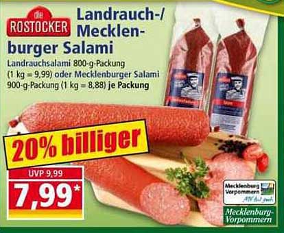 Landrauch-/Mecklenburger Salami 800-g-Packung
