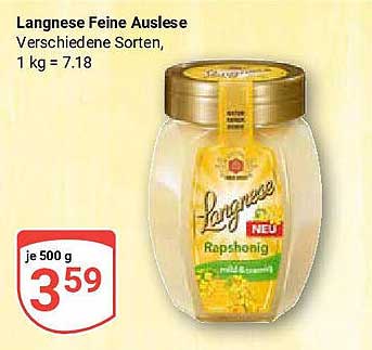 Langnese Feine Auslese Rapshonig 500 g