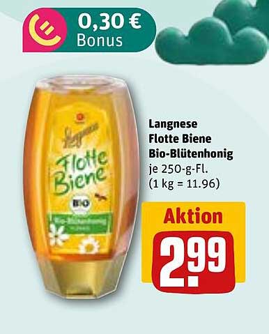 Langnese Flotte Biene Bio-Blütenhonig je 250-g-Fl.