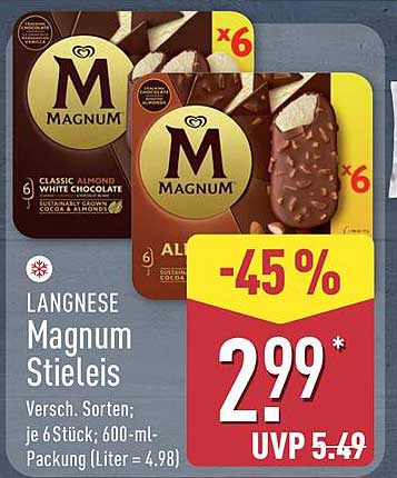 Langnese Magnum Stieleis - Verschiedene Sorten 6er Pack