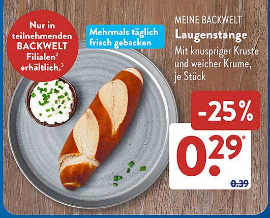Laugenstange - Mit knuspriger Kruste und weicher Krume, je Stück
