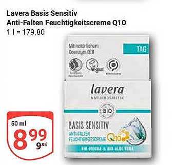 Lavera Basis Sensitiv Anti-Falten Feuchtigkeitscreme Q10 50 ml