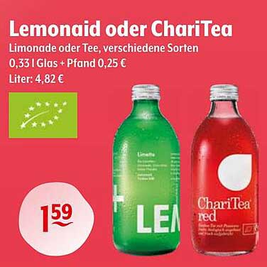 LemonAid oder ChariTea – Limonade oder Tee, verschiedene Sorten