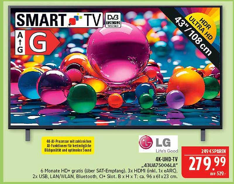 LG 4K UHD Smart TV 43" (108 cm) HDR - Special Deal
