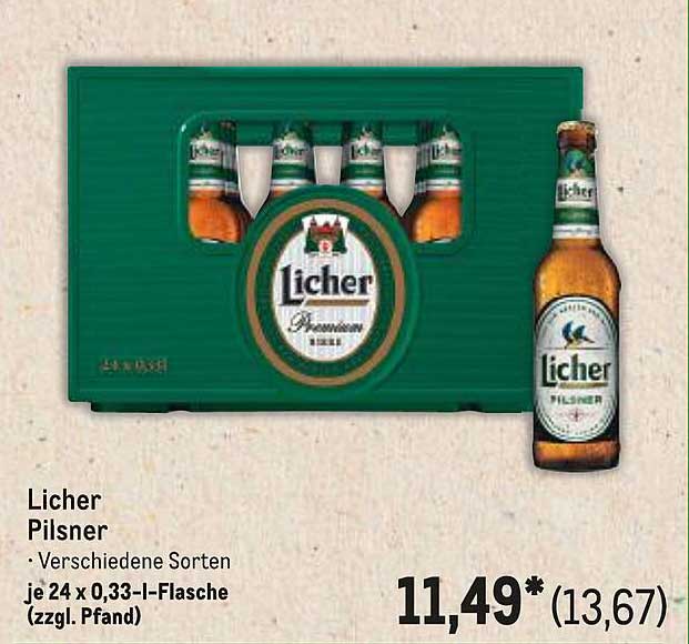 Licher Pilsner - Verschiedene Sorten je 24 x 0,33-l-Flasche (zzgl. Pfand)