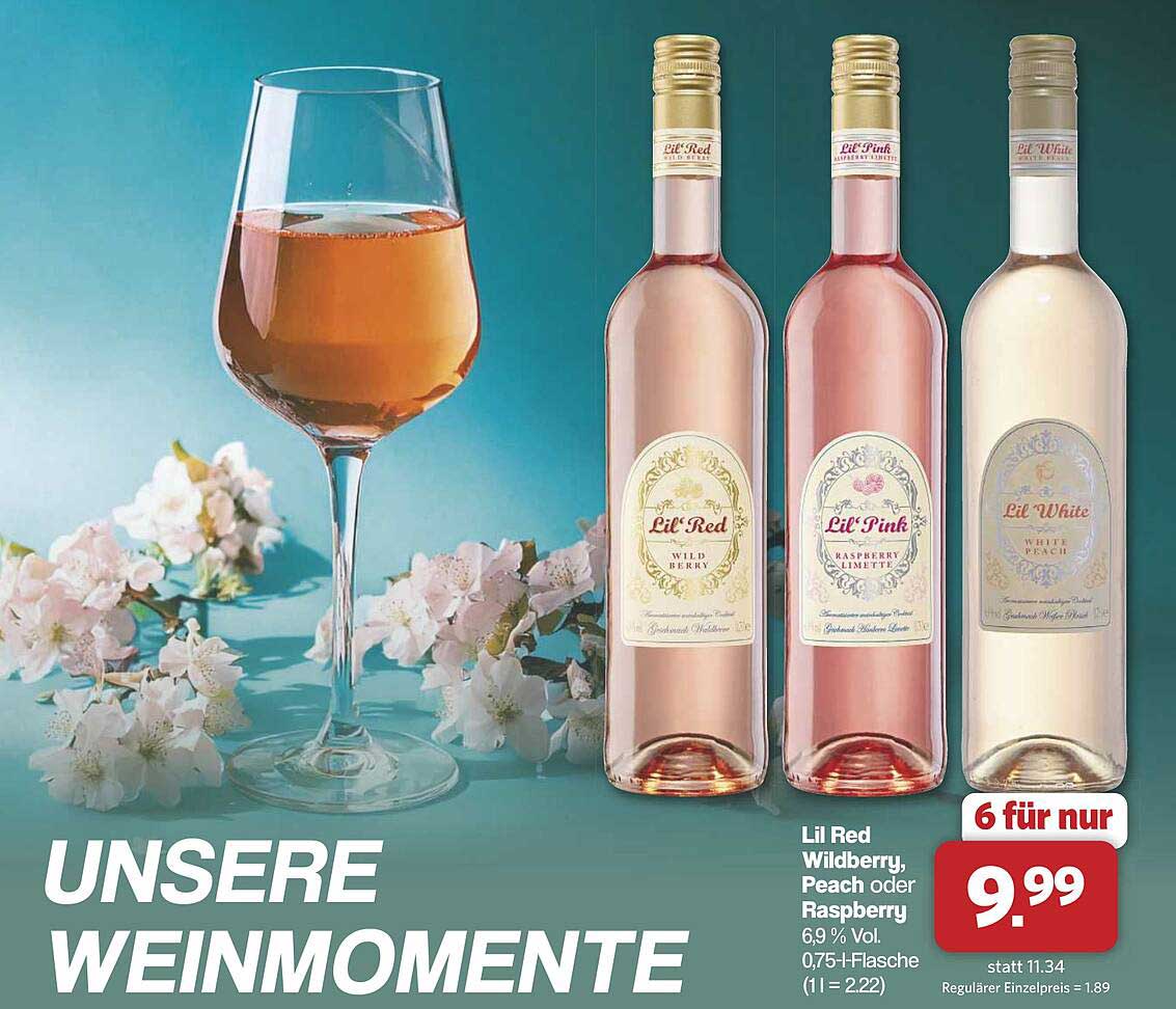 Lil Red Wildberry, Peach oder Raspberry - 6 für nur 9,99 €