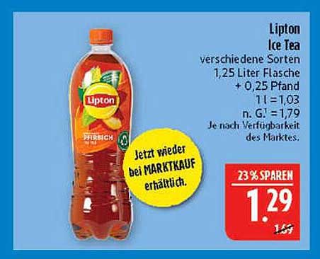 Lipton Ice Tea verschiedene Sorten 1,25 Liter Flasche
