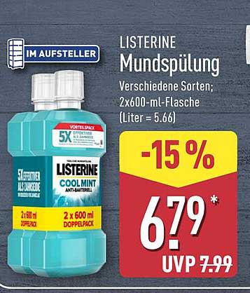 LISTERINE Mundspülung 2x600 ml - Cool Mint
