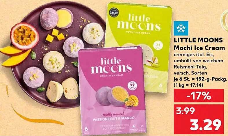 LITTLE MOONS Mochi Ice Cream - Passionfrucht & Mango