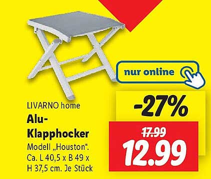 LIVARNO home Alu-Klapphocker Modell 'Houston'